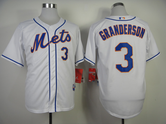 Men New York Mets #3 Granderson White MLB Jerseys->new york mets->MLB Jersey